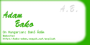 adam bako business card
